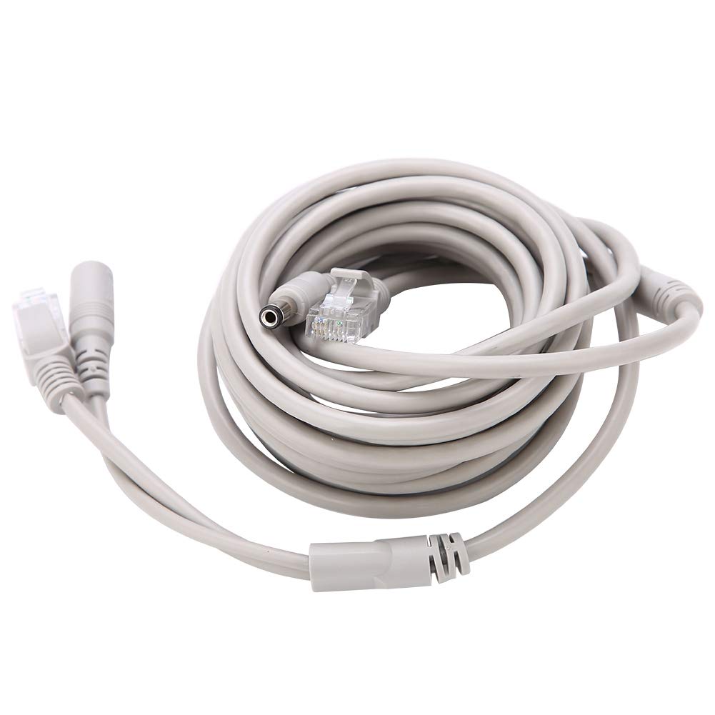Cavo Ethernet RJ45 DC Ethernet Cavo CCTV Cavo Alimentazione E Dati 10Mbps 100Mbps Per Telecamere IP Sistema NVR(15m-bianco)