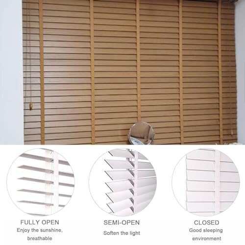 Cortinas fáciles de instalar tipo veneciana de madera con lamas de 50 mm 5