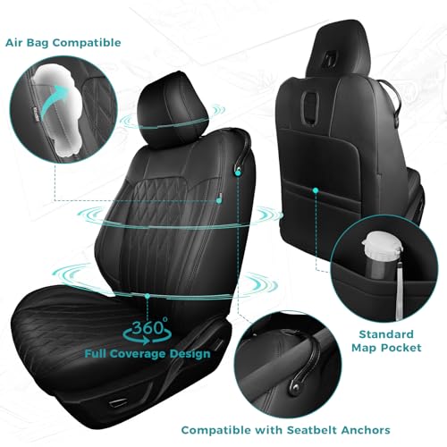 Image of Custom Fit Seat Covers for Ford Mustang Coupe 2015-2025, Black