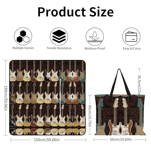 Tapis d'intérieur et couverture de plage pliable guitare - 4