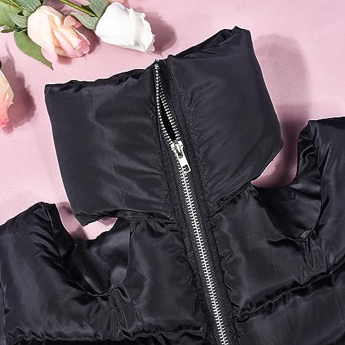 Women's Fashion Sleeveless Warm Crop Vest Casual Lightweight Puffer Vest Outwear Cute Cutout Zipper Padded Gilet4