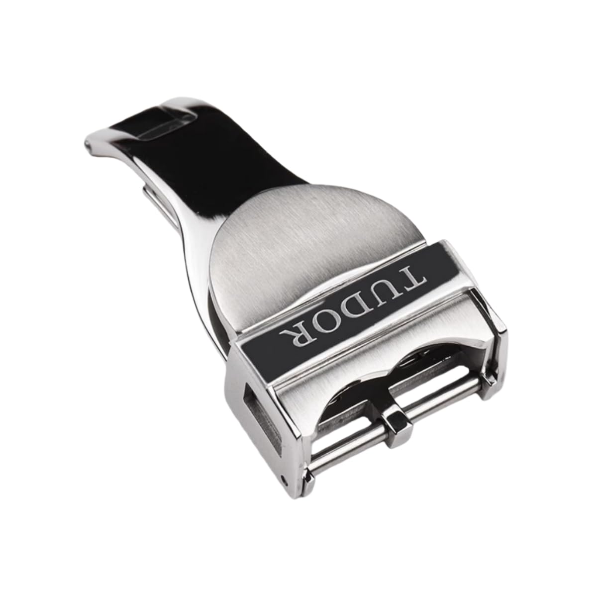 Boucle Déployante Bouclier 18mm Acier - Fermoir à Rabat Brossé, Attache Montre Flip Lock - Pièces Réparation Bracelet pour Tudor-Argenté
