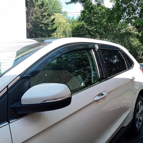 Image of Nilight Tape-On Window Visors for Ford Edge 2015-2024, 4PCS | Fits 2020 2021 2022 2023 2024 Ford Edge Window Deflectors for Fresh Air in Rainy Weather, Smoke Rain Guards