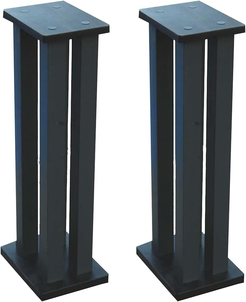 Black Sand-Filled Speaker Stand, Speaker Stand Floor, Metal Iron Surround Floor Stand (Color : Black, Size : 28 * 28 * 55cm)