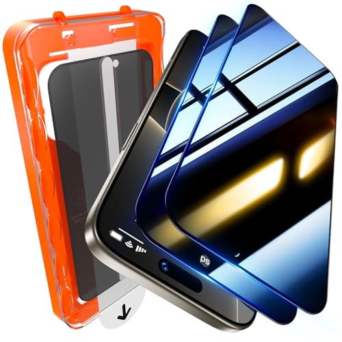 Image of UniqueMe 2 Pack for iPhone 16 Pro Max Privacy Screen Protector - 6.9 inch [20 Anti-Spy] [Bubble-Free] [Military Grade Shatterproof & 9H+ Hardness] Privacy Screen 16 Pro Max Tempered Glass Full Coverage,Easy to install