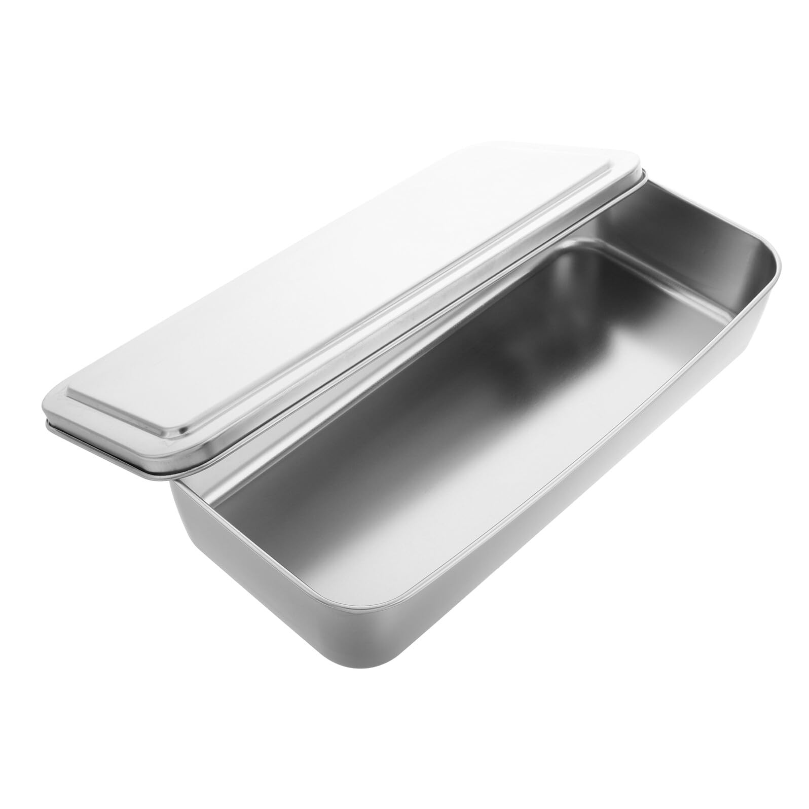 BESPORTBLE Teglia Rettangolare in Acciaio Inossidabile 33X155X6 CM con Coperchio Contenitore per Dolci e Tiramisù Teglia da Forno Antiaderente per Cottura Conservazione e Servizio in