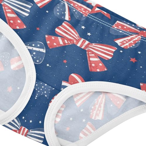 Wusikd Blue Bows Girls' Underwear Cotton Red Girls Briefs Soft Toddler Underwear 2T4