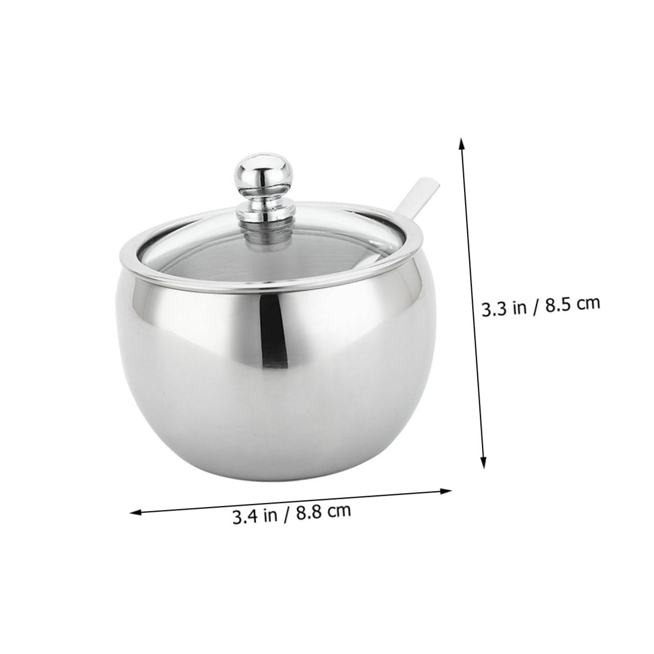 Mikinona Stainless Steel Seasoning Jar Food Grade Condiment Holder Kitchen Storage Container for Sugar Salt Spices and Seasonings for Home Restaurant and Buffet Use