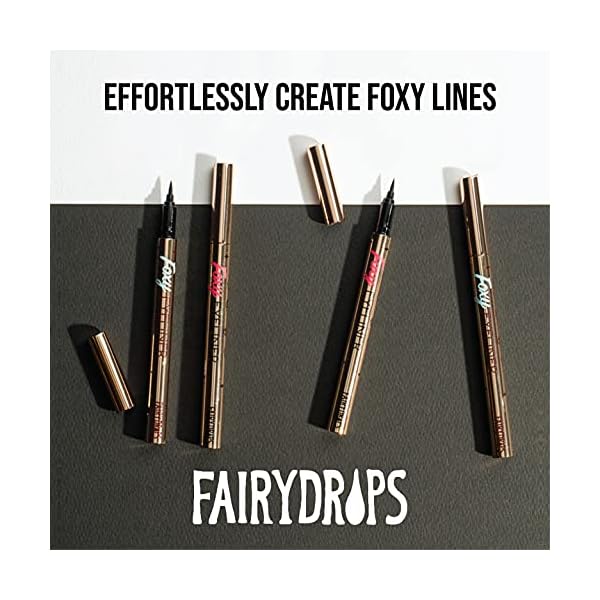 FAIRYDROPS FOXY Eyeliner | Waterproof Brown Eyeliner | Smudge proof, Long lasting, Eye makeup for women, Ultra flat brush tip, Professional | Made in Japan (Brown)