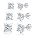 Mia Sarine Rhodium Plated Silver Square Stud Women's Earring Set of 3