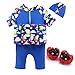 Vine Bebé Trajes de baño Flotador Traje 3 piezas Beachwear Camisetas Bañadores con tapa bañador, 2-5 años