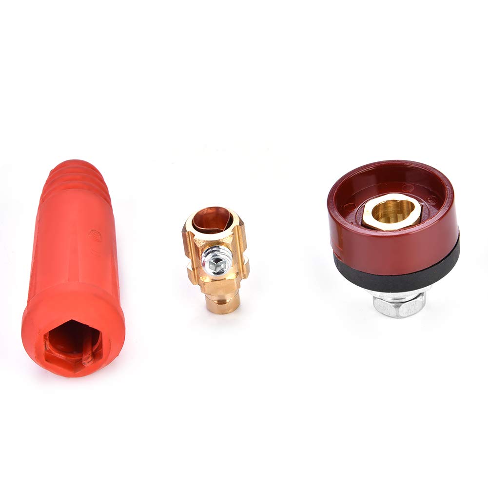 DKJ Series European Welding Copper Cable Connector Rapid Adapter for Electric Power Supply Connection (DKJ10-25 red)