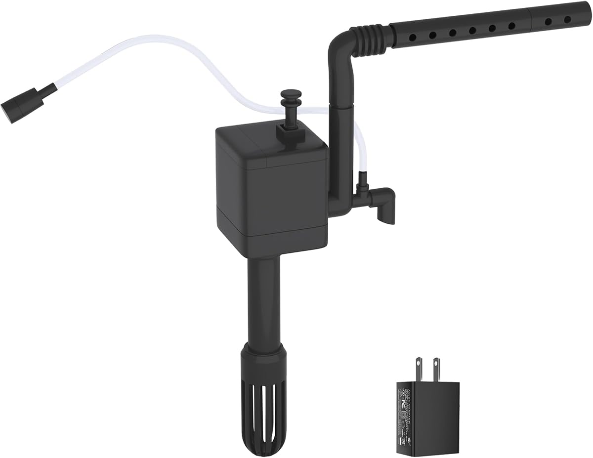 Vehipa Fish Tank Filters, Silent Aquarium Pump | Only for Vehipa 2.4 Gallon Fish Tank - Black