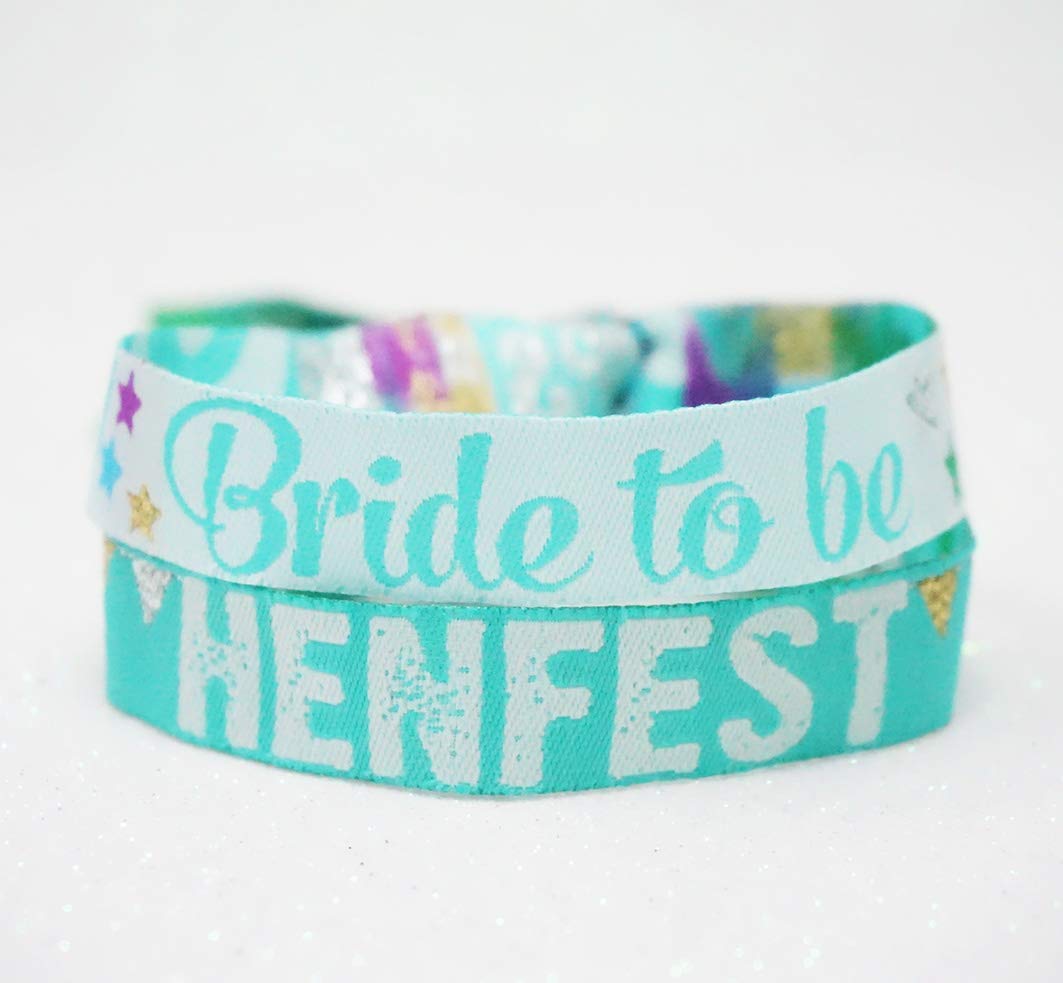 Teal Green Festival Style Hen Party Wristbands Dominican
