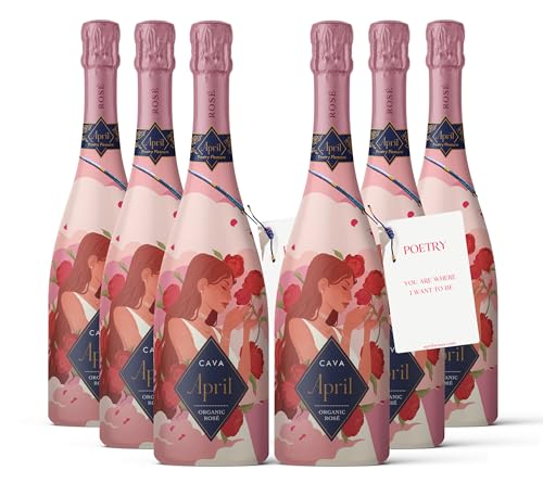 APRIL CAVA ROSÉ - 750 ml - Pack de 6 botellas - 4500 ml