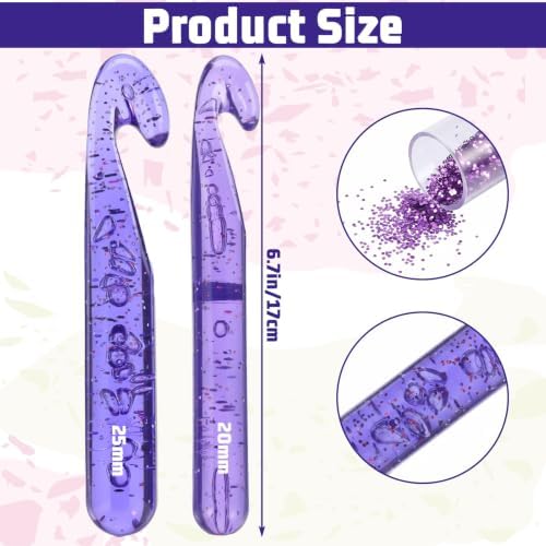 Chsoejuf 2PCS 20/25 mm Large Crochet Hook for Chunky Yarn - 1