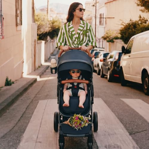 Image of INFANS 2 in 1 Baby Stroller, Foldable High Landscape Shock Absorption with Reversible Seat, Newborn Convertible Stroller Bassinet for Infant Aluminum Structure for Toddler Pushchair 0-36 Month