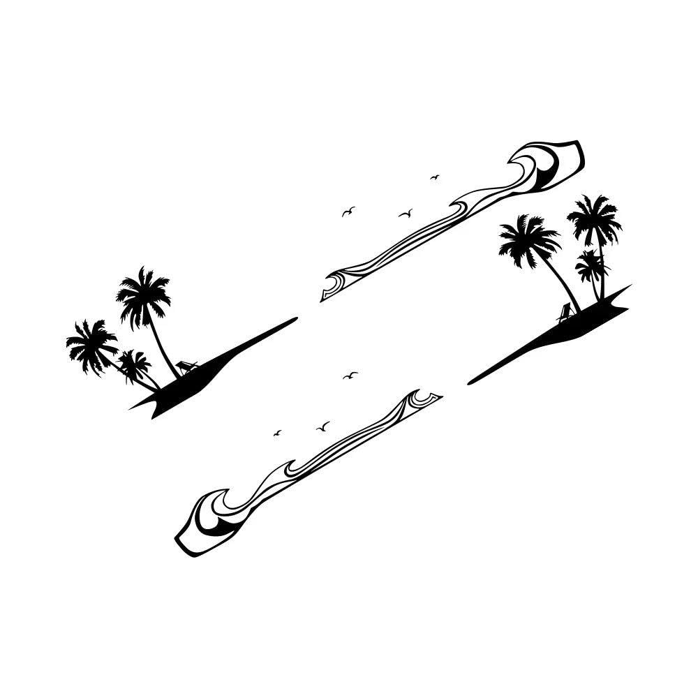 Car Stickers Palm Tree Beach Decor Decal(Glossy Black)