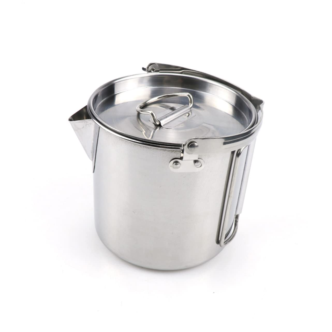 KICHOUSE Stainless Steel Kettle 1.2l Outdoor Camping Cookware Boil Water Pot Easy to Clean and Carry