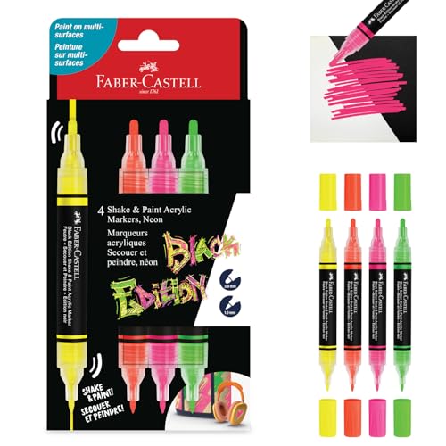 Faber-Castell - Acrylmarker Shake & Paint Black Edition 4 Neon Farben