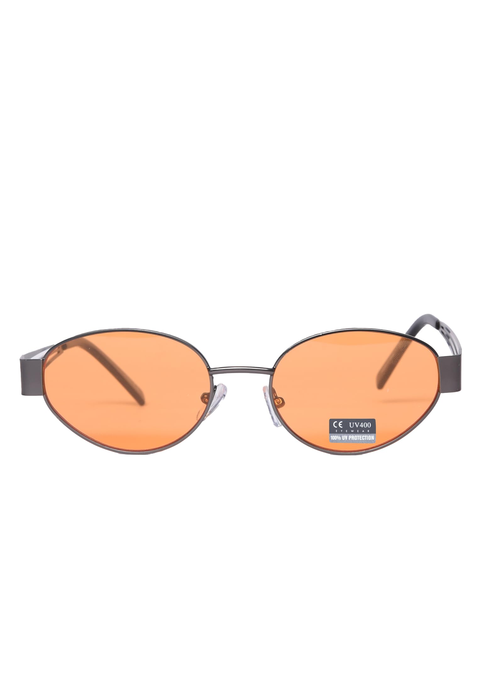 Ciabalù Gafas de sol para mujer vintage redondas con montura de metal retro lentes UV400, gafas de moda para hombre y mujer, lentes negras o naranjas