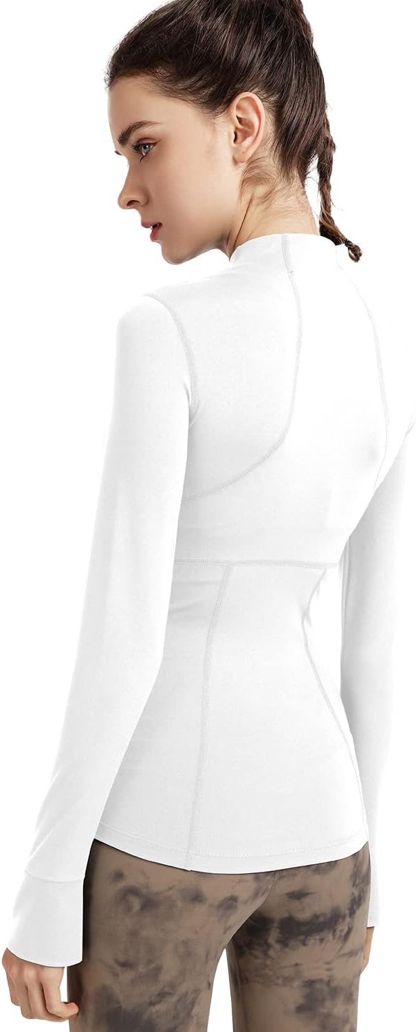 Women's Stretchy Workout Jackets Lightweight Full Zip Running Track Jacket - Image 3