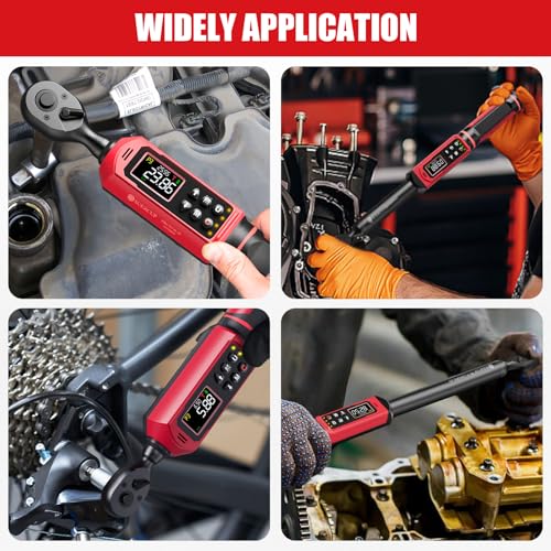 Image of SUERCUP 3 /8 inch 1 /2 inch Digital Torque Wrench, 0.66-44.29Ft.Lb & 3.8-250.8Ft.Lb | ±1% Accuracy, 0.9-60N.m & 5.1-340Nm Electric Torque Wrench Set, for Auto Repair, Lug Nuts, Engine, Suspension, Moto & Bicycle