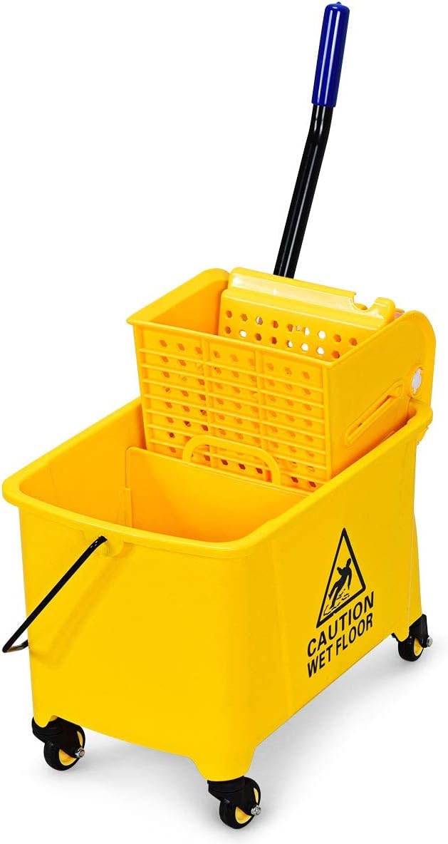 GiantexUK 20L/24L Mop Bucket and Wringer, Mobile Cleaning Floor Cart