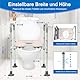 NJUN Toilettensitzerhöhung mit Armlehnen, Höhenverstellbar 66-84 cm Toilettensitzerhöher mit Gepolsterte Sitz und Aluminiumrahmen, WC Sitzerhöhung Toiletten Aufstehhilfe für Senioren