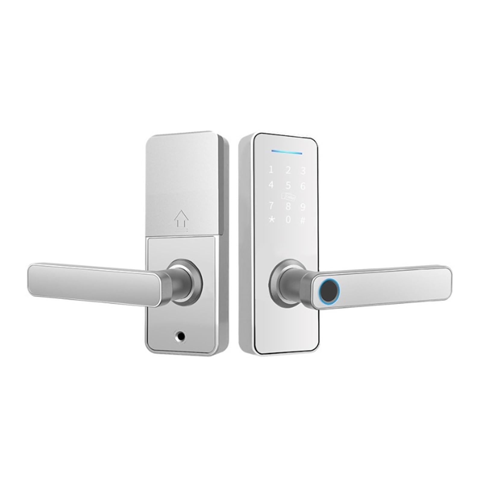 Arunasc Silver Door Locks Biometric Fingerprint Smart Lock Keyless Entry Door Locks For Front Door, For Office Apartment Garage Smart(Silver)