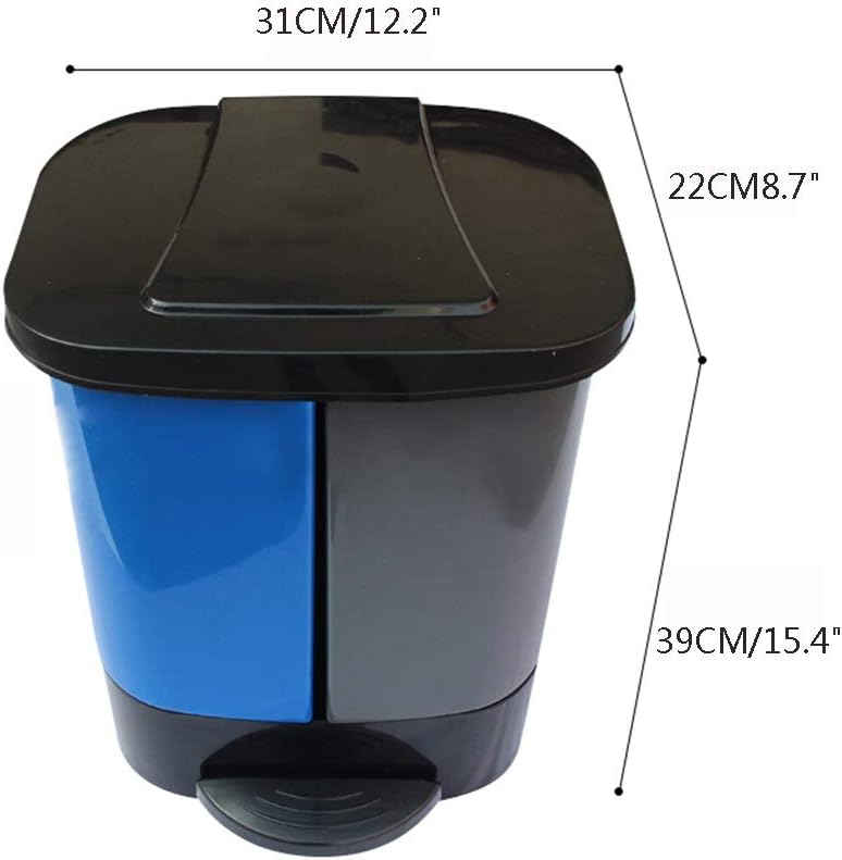 Waste Bins,Rrubbish Bin Outdoor Bin Outdoor Trash Can for Patio - Plastic Outdoor Trash Hideaway with Lid，Foot-Tytrash Can，for Home, Kitchen, Office，Commercial Home Garden Storage Dustbin/Black/a