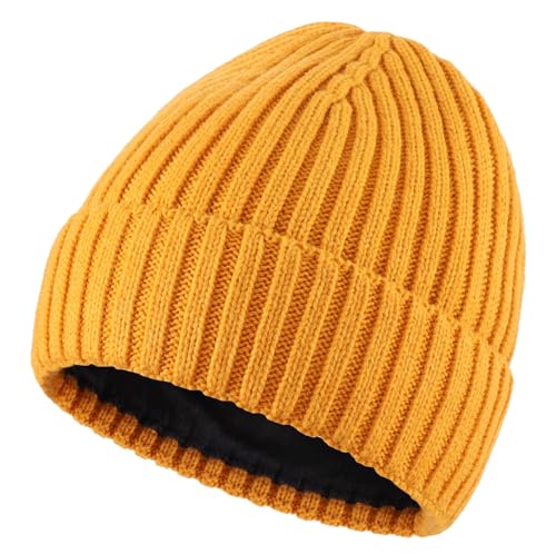 Image of Connectyle Fleece Lined Cuffed Beanie Hat for Men Women Knitted Winter Wool Beanies Skull Cap Warm Watch Hat