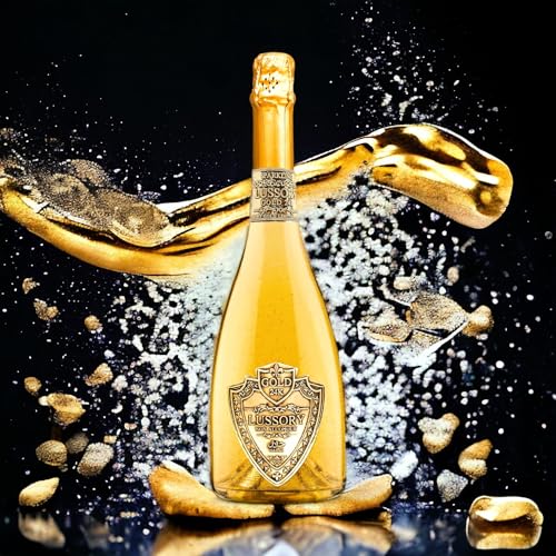 Image of Lussory Premium Gold 24 Karat Sparkling Bubbly Dealcoholized 0.0% Non Alcoholic Wine From Spain, Low Calories, Low Sugar, Halal (750ml, 2 Bottle)