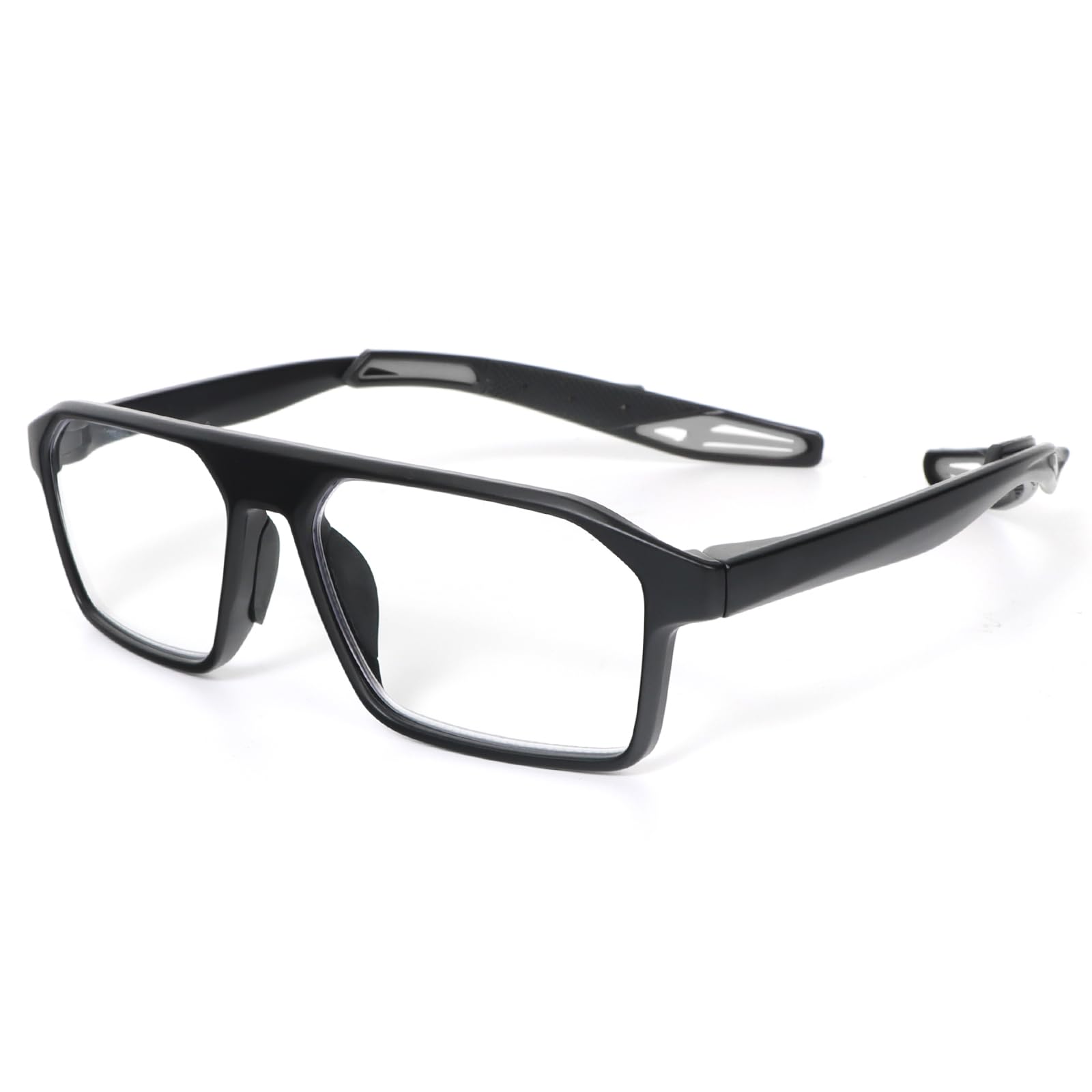 MMOWW Sport Lesebrille Herren Blaulichtfilter mit Hängendes Spiegelbein Rechteck Hochwertig Komfortabel Brille