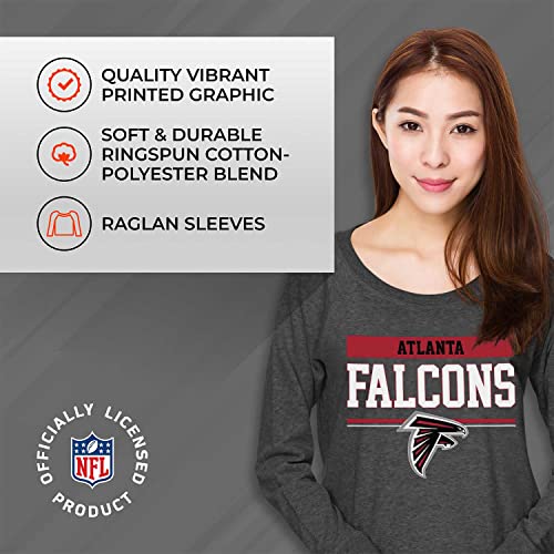 Team-Fan-Apparel-NFL-Womens-Charcoal-Crew-Neck-Football-Apparel-Light-Weight-Slouchy-Raglan-Sleeve-Crewneck-Pullover-Atlanta-Falcons-Black-Womens-Medium