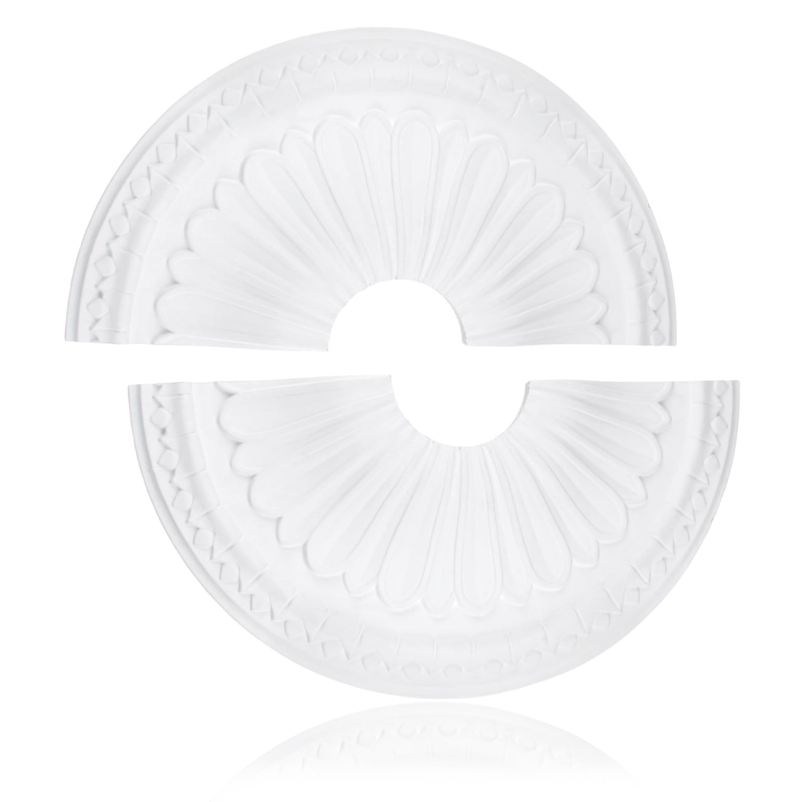 INCREWAY 1Pack Split Lighting PU Ceiling Medallion Decor Ceiling Cover Plate Ceilings Fan Medallion Home for Light Fixtures Ceilings Light Trim, 15 Inch OD x 3.15 Inch ID — image 1