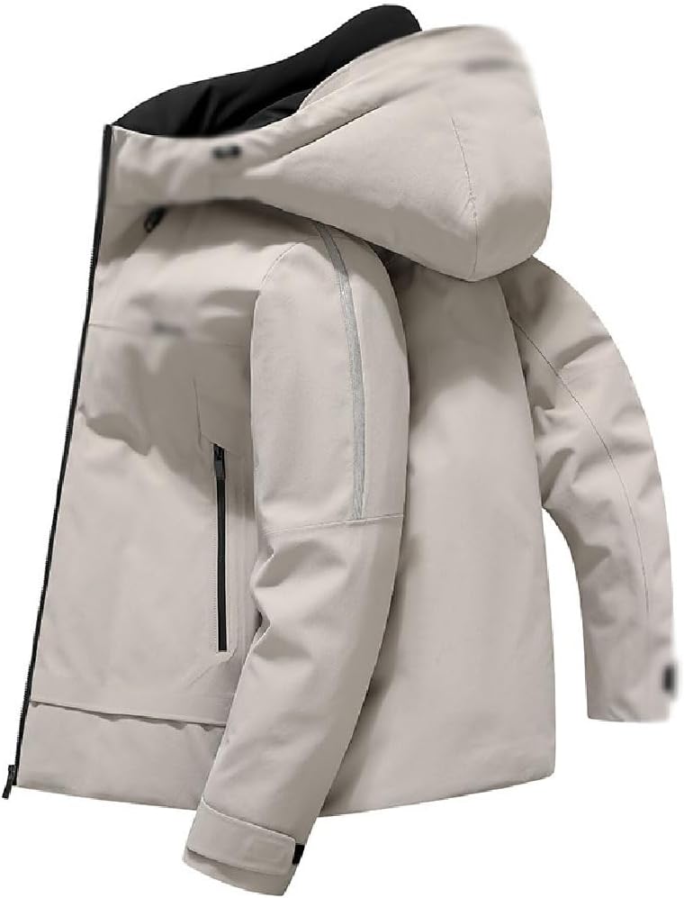 VIDI Hundreds Of Short Warm Winter White Duck Down Jacket Men's Outdoor Hooded