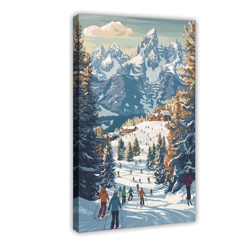 Impression sur toile salon et chambre | Décoration murale paysage montagne Wyoming