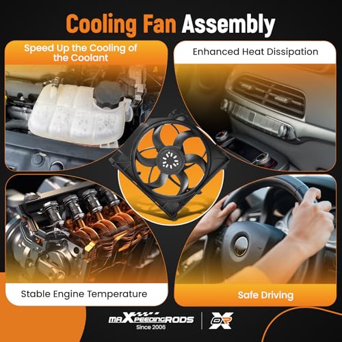Image of maXpeedingrods Engine Radiator Cooling Fan Assembly for BMW E83 X3 2.5L 3.0L 2004-2011, 17113452509 17113401056 BM3117100
