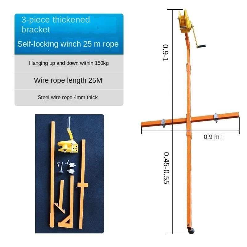 icVantA Hand Winch + Bracket, Air Conditioning Installation and Removal Tools (Color : 300kg Shelf+Self-Lock Winch 25m) (150kg Shelf+Self)