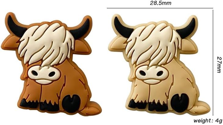 Chieeon 20pcs Highland Cow Focals Silicone Beads for Beadable Pens Lanyard Wristlet DIY Keychain Jewelry Making image 5