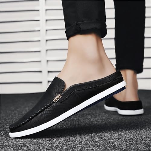 Anti-Slip Comfortable Slip-ons Mens Loafers Round Toe Vegan Leather Half Loafers Shoes4