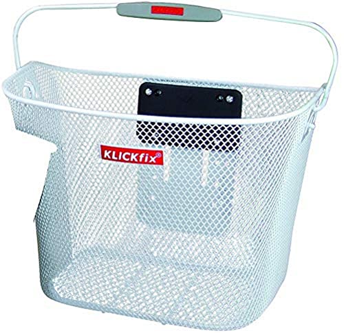 KLICKfix Farradtasche Uni Korb, Feinma. Weiß Lenkerkorb, 25 x 36 x 26 cm