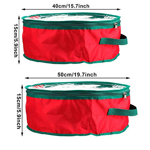 XHONG 2 STKS Kerst Krans Opbergtas, Garland Vakantie Container, Vakantie Xmas Kunstkransen Organizer met Handvatten… - Image 3