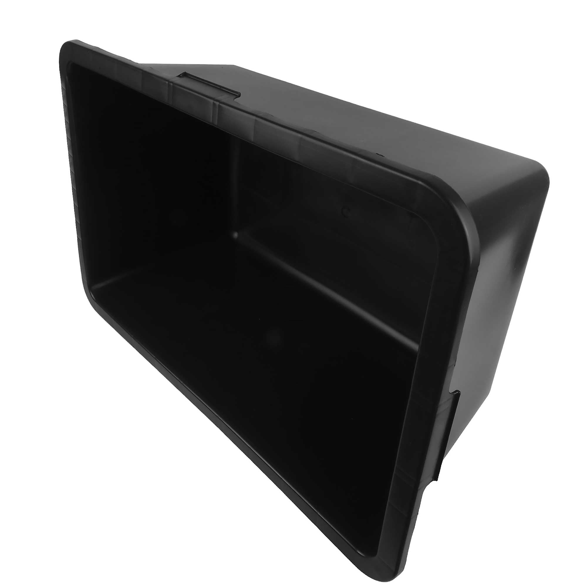 Bassine de construction en plastique noir - 80 litres - Bac à mortier robuste pour chantier, jardin, rénovation - Incassable et résistant au gel - Rectangulaire