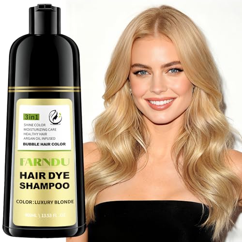 Blonde Haarfärbe Shampoo Haarfärbeshampoo 3 in 1 Hair Dye Shampoo für Frauen und Männer zur Abdeckung grauer Haare