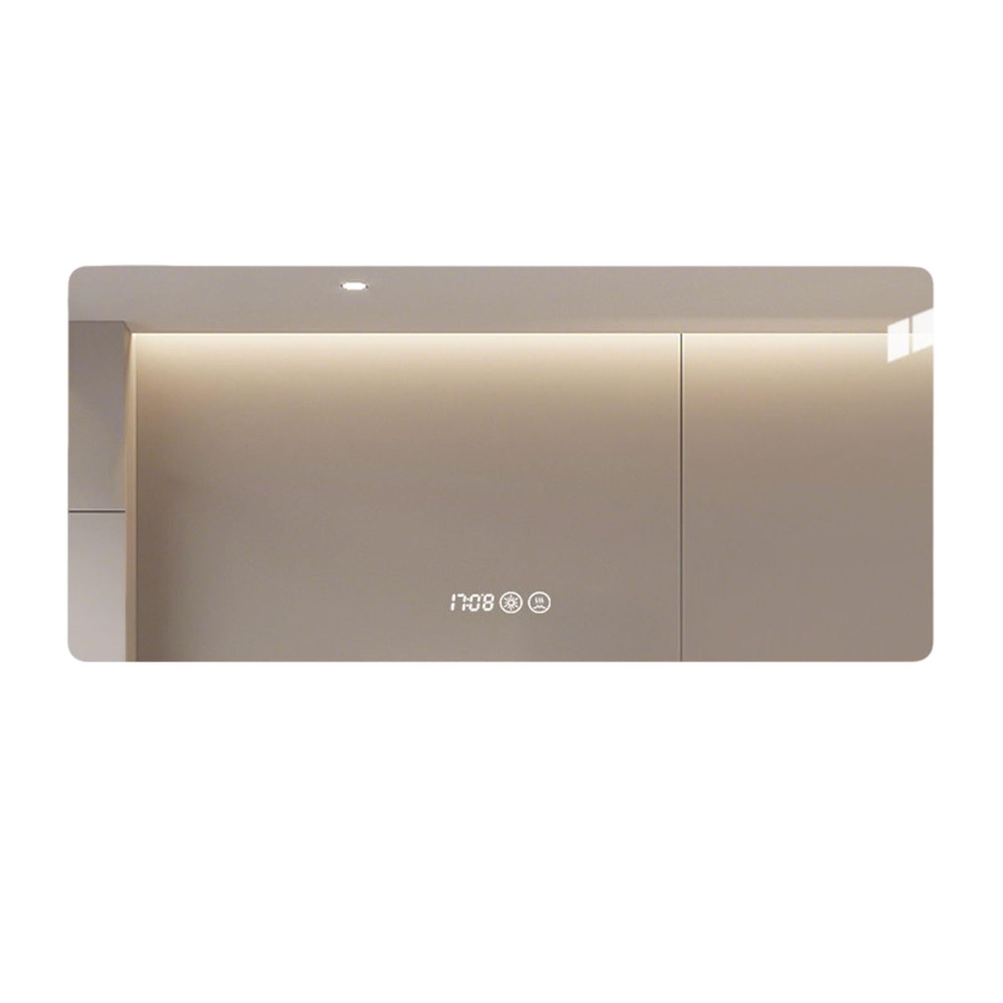 Zlthraustic Smart Bathroom Mirror with LED Lights, Vanity Mirror with Stepless Dimming, Anti-Fog Time Display, Explosion-Proof Ultra-Clear Glass for Home Decor