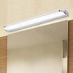 Luminária Arandela LED Parede Banheiro Acrílico, 42 cm, Acabamento Cromado, Luz Branca Quente 3500K, Bivolt