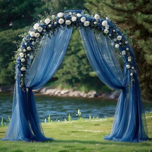 FANSU Rideau Arche de Mariage, Rideau de Fond en Tulle Tenture Tulle Mariage 1 Panneaux Voilage Tenture Voilage Drapés en Mousseline pour Cérémonie Toile de...