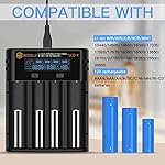 WISSBLUE 18650 Battery Charger, LCD Screen Can Display Capacity, 2a Fast 18650 Charger, Suitable for 3.7v Lithium…